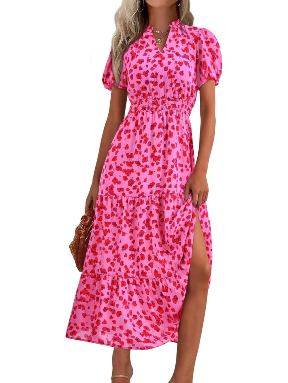 Summer Maxi Dresses for Women 2026 Short Sleeve Long Floral Dress